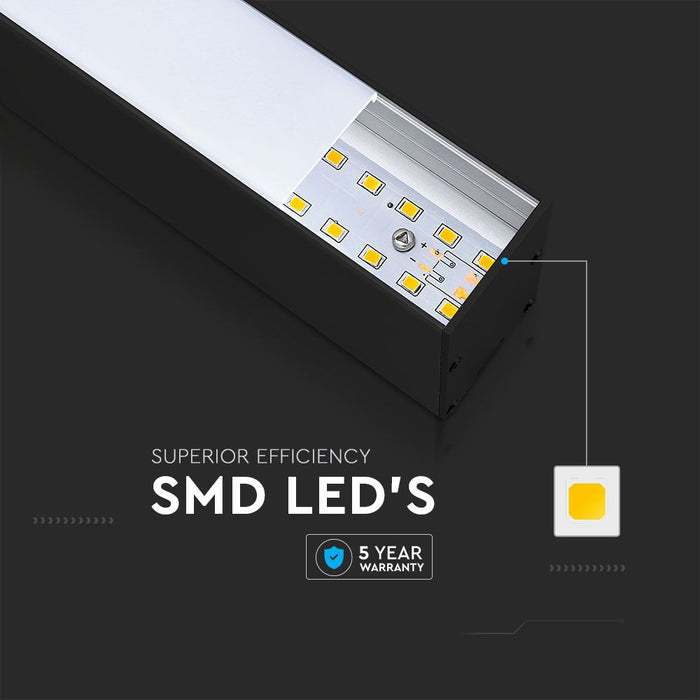 (Lot de 12) Suspension linéaire LED 40W VT-7-40 avec puce Samsung 4000K corps noir
