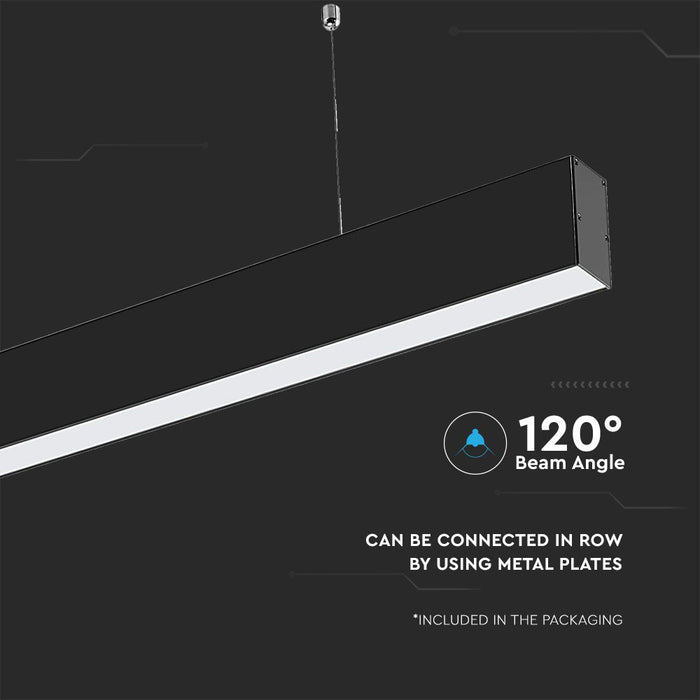 (Lot de 12) Suspension linéaire LED 40W VT-7-40 avec puce Samsung 6400K corps noir