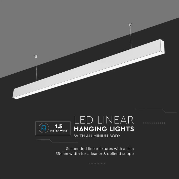 (Lot de 12) Suspension linéaire LED 40W VT-7-40 avec puce Samsung 4000K corps blanc