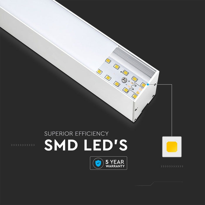 (Lot de 12) Suspension linéaire LED 40W VT-7-40 avec puce Samsung 4000K corps blanc