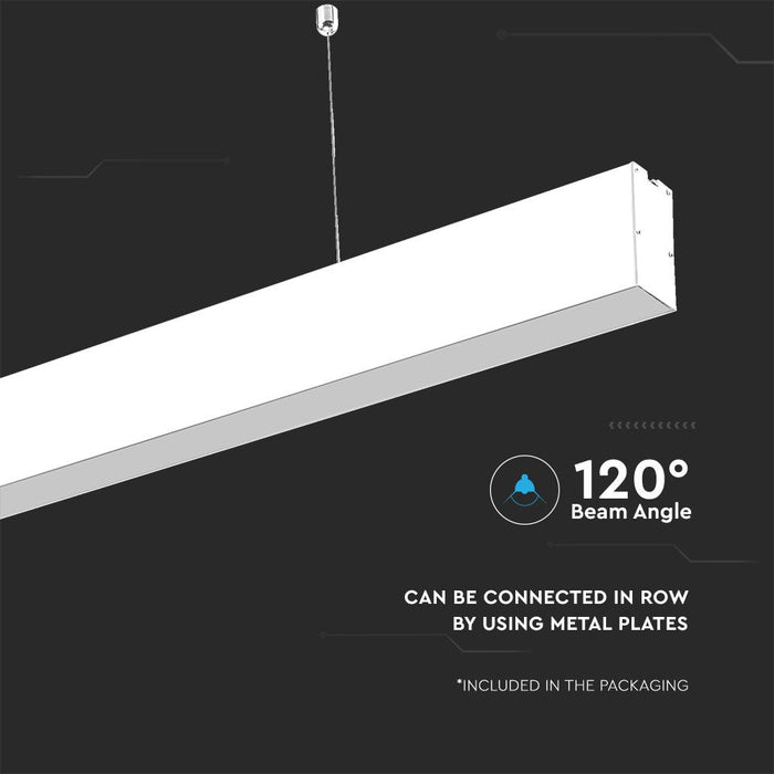 (Lot de 12) Suspension linéaire LED 40W VT-7-40 avec puce Samsung 4000K corps blanc