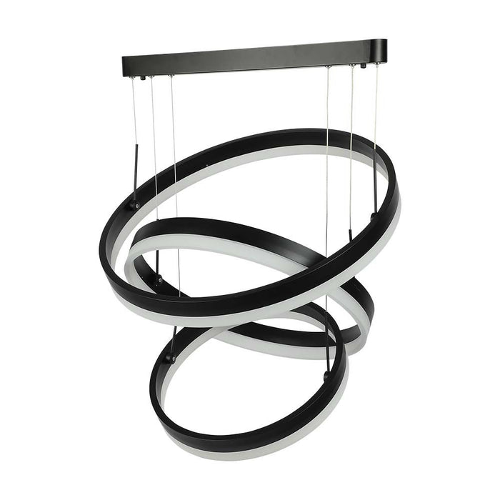Chandelier LED 86W Lumière Douce 3000K Dimmable Noir