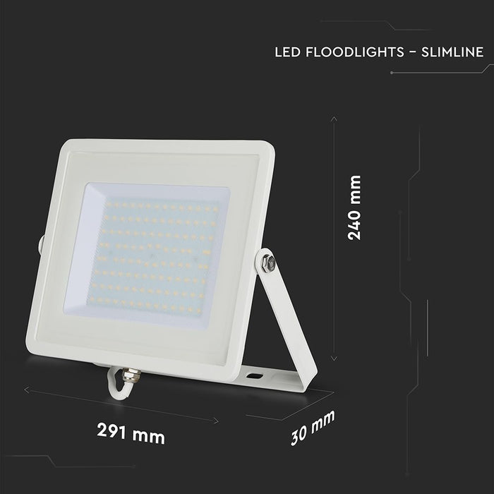 (Lot de 4) Projecteur LED SMD VT-100 100W avec puce Samsung 6500K Corps Blanc
