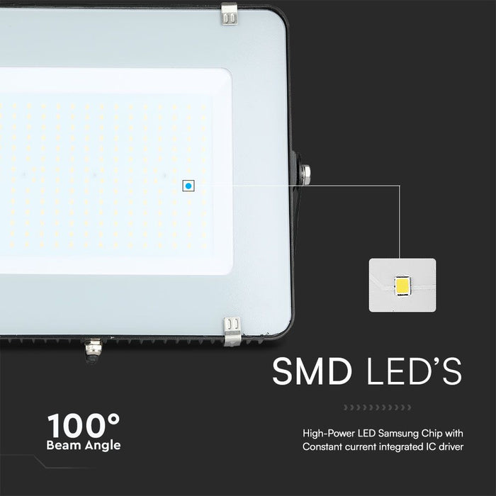 (Lot de 2) Projecteur LED SMD 200W VT-200-N avec puce Samsung 4000K corps noir