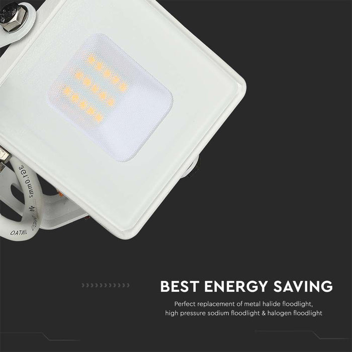 (Lot de 20) Projecteur LED 10W SMD avec puce Samsung 3000K Corps Blanc