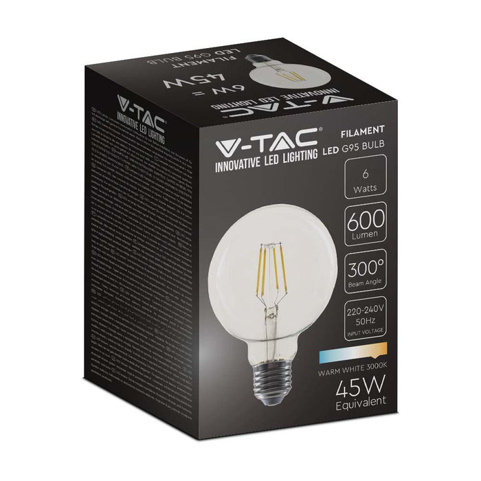 (Lot de 20) Ampoule LED filament G95 6W 3000K E27