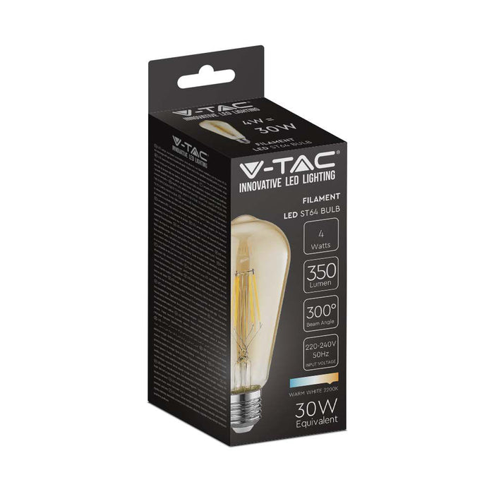 (Lot de 10) Ampoule LED filament ST64 4W avec couverture ambrée 2200K E27