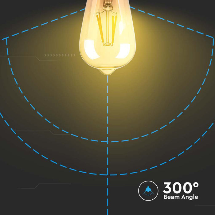 (Lot de 10) Ampoule LED filament ST64 4W avec couverture ambrée 2200K E27