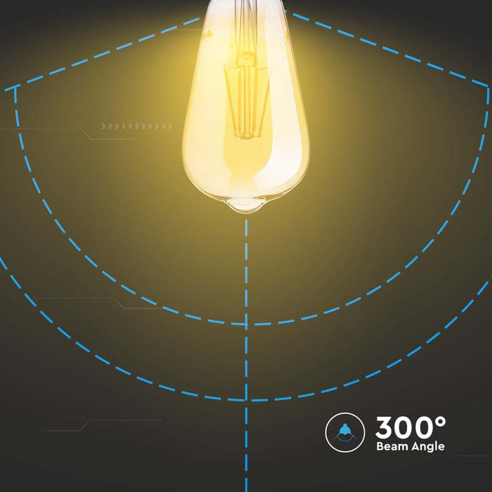 (Lot de 10) Ampoule LED filament ST64 6W avec couverture ambrée 2200K E27