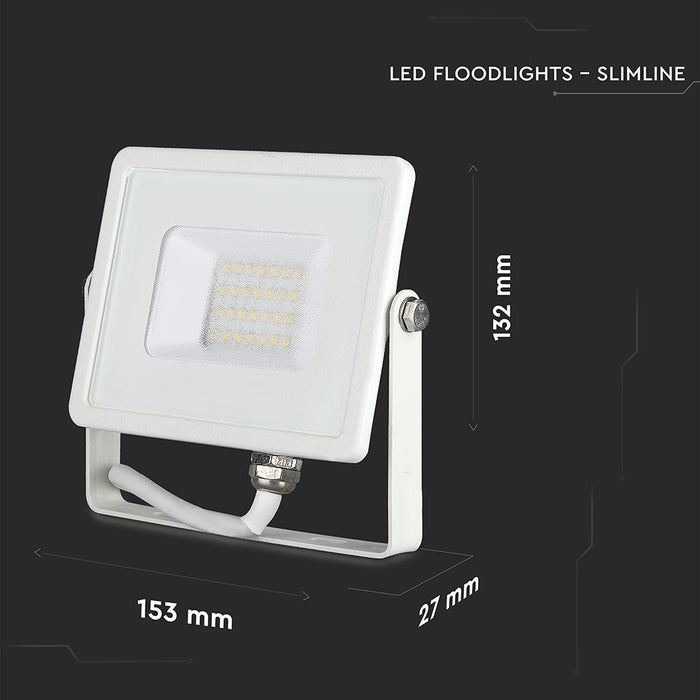 (Lot de 20) Projecteur LED 20W SMD Samsung Chip 3000K Corps Blanc