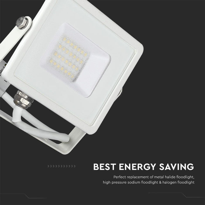 (Lot de 20) Projecteur LED 20W SMD Samsung Chip 3000K Corps Blanc