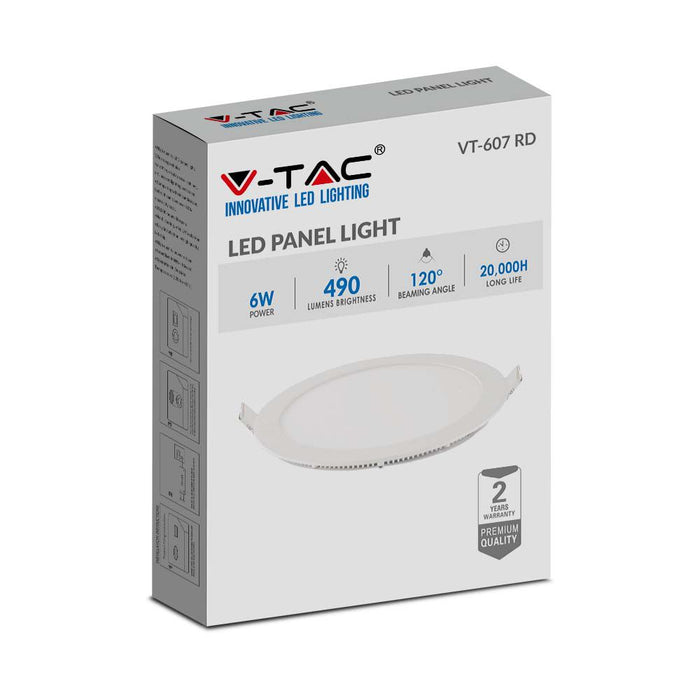 (Lot de 40) Panneau LED Premium 6W 6400K Rond