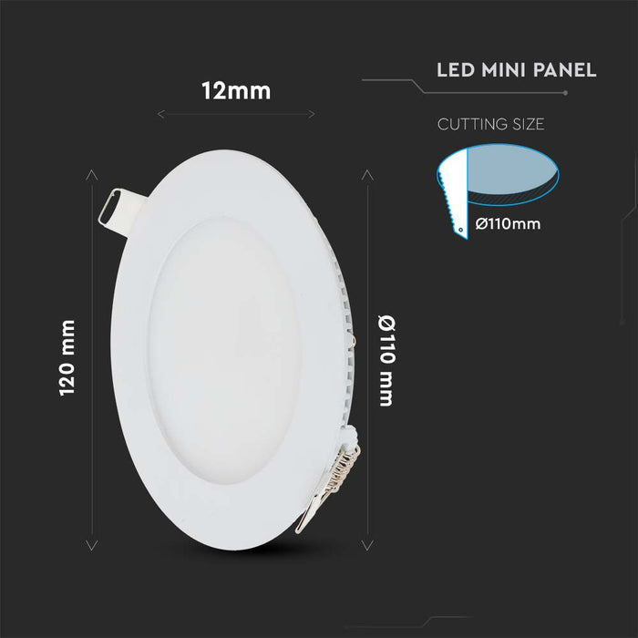 (Lot de 40) Panneau LED Premium 6W 4000K Rond VT-607