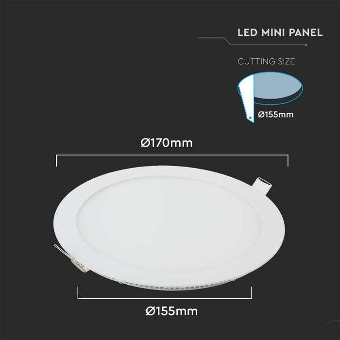 (Lot de 20) Panneau LED Premium 12W VT-1207 2700K Rond