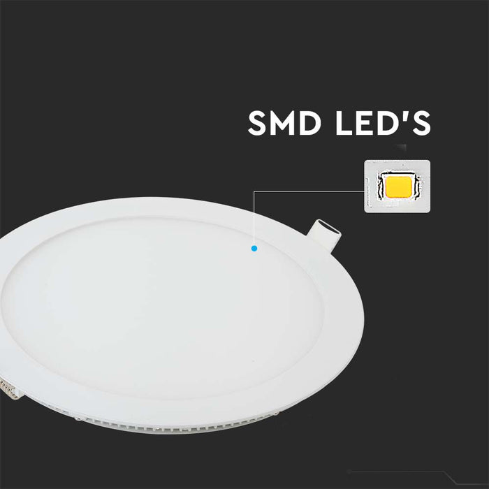 (Lot de 20) Panneau LED Premium 12W VT-1207 2700K Rond