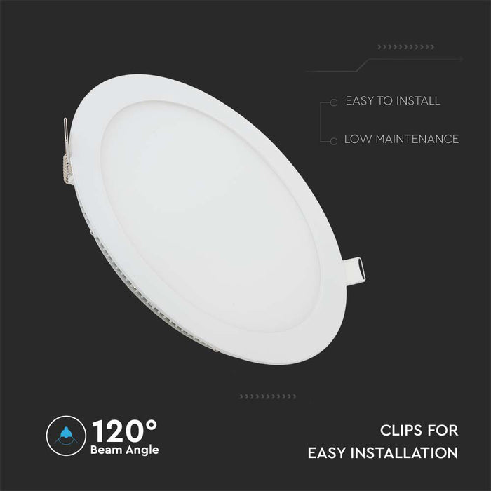 (Lot de 20) Panneau LED Premium 12W VT-1207 2700K Rond