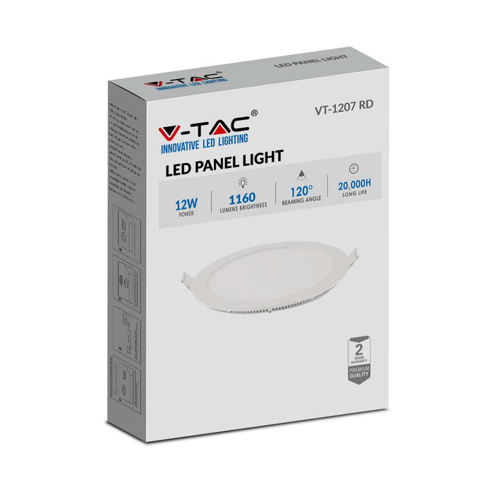 (Lot de 20) Panneau LED Premium 12W 6400K Rond