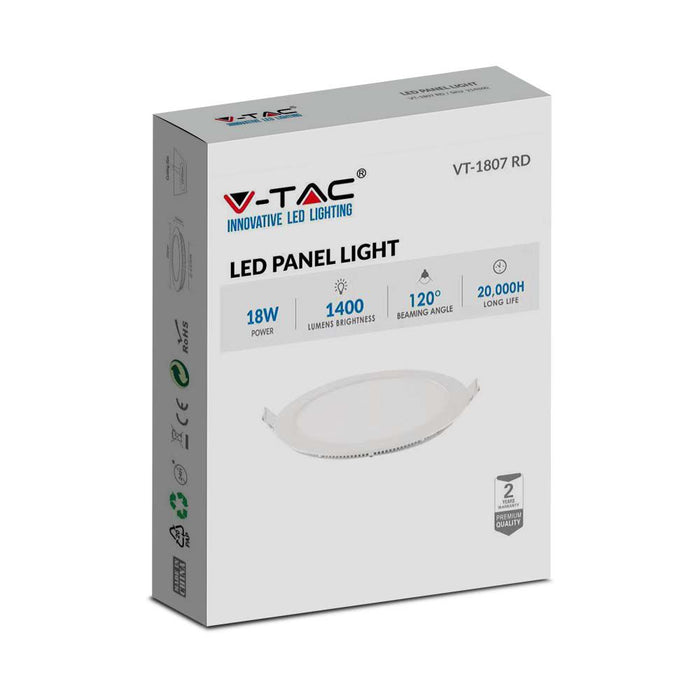(Lot de 20) Panneau LED Premium 18W 2700K Rond