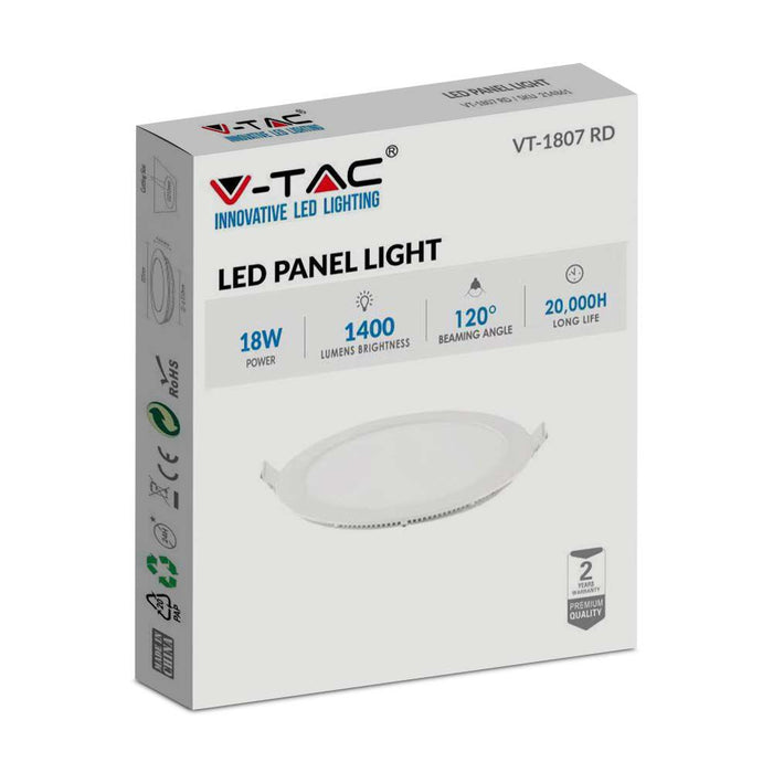 (Lot de 20) Panneau LED Premium 18W 6400K Rond