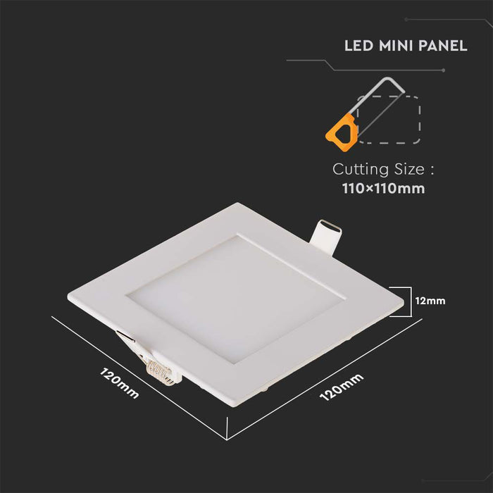 (Lot de 40) Panneau LED Premium 6W 6400K Carré