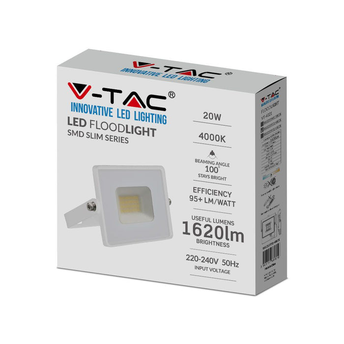 (Lot de 20) Projecteur LED SMD 20W VT-4021 Blanc 4000K