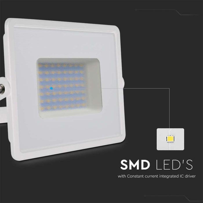 (Lot de 10) Projecteur LED SMD VT-4051 50W 4000K Corps Blanc