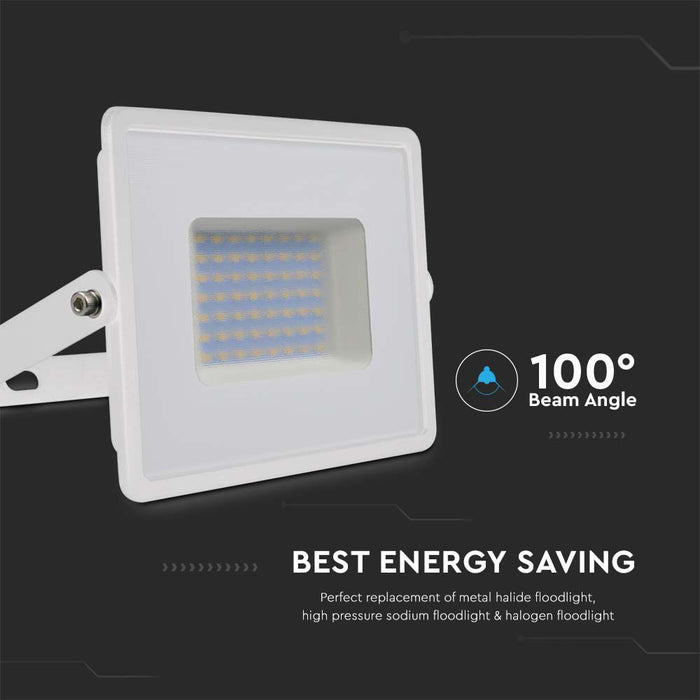 (Lot de 10) Projecteur LED SMD VT-4051 50W 4000K Corps Blanc