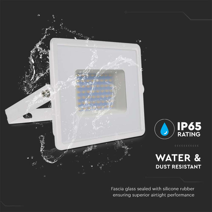 (Lot de 10) Projecteur LED SMD 50W VT-4051 Corps Blanc 6500K