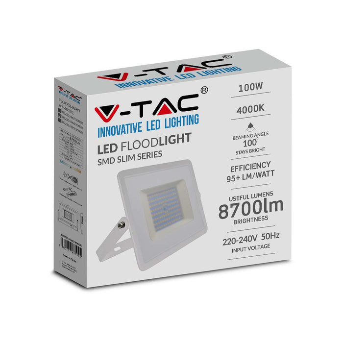 (Lot de 10) Projecteur LED SMD 100W VT-40101 Blanc 4000K