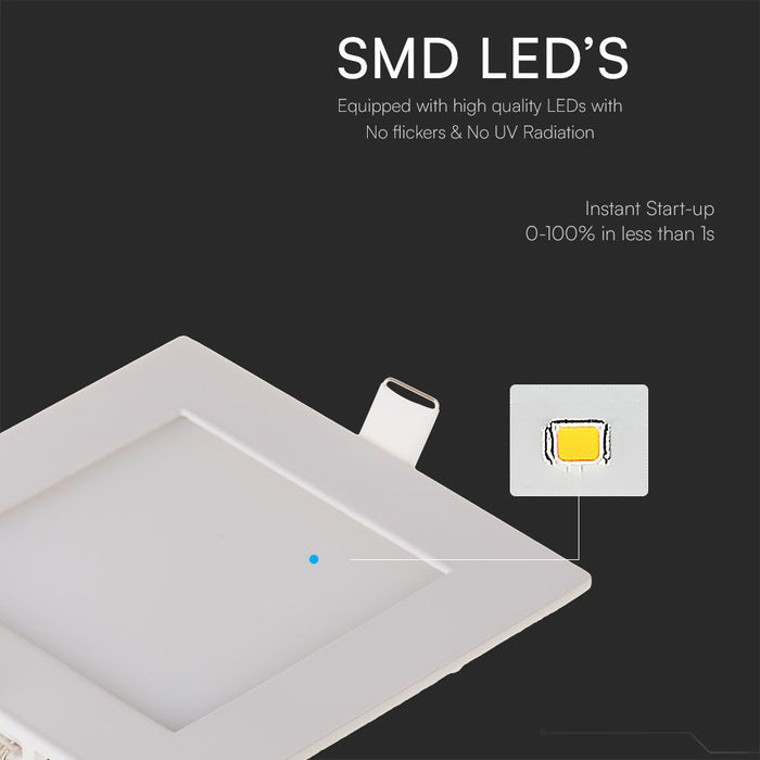 (Lot de 50) Panneau LED 3W VT-307 Carré 6400K
