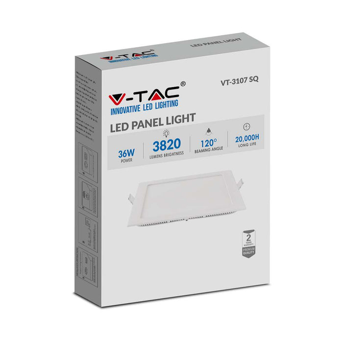 (Lot de 10) Panneau LED 36W VT-3107 6400K Carré