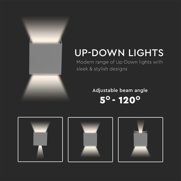 (Lot de 20) Applique Murale LED 5W VT-759 Chip Bridgelux 3000K Gris Carré