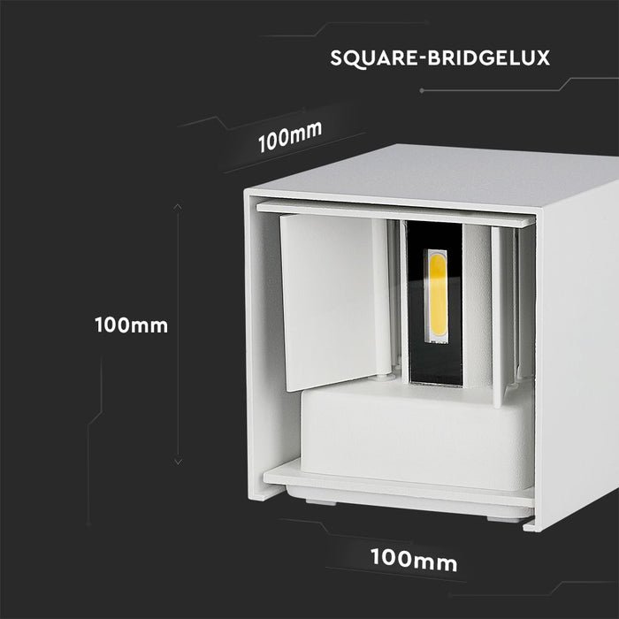 (Lot de 20) Applique Murale LED 5W Chip Bridgelux 4000K Blanc Carré