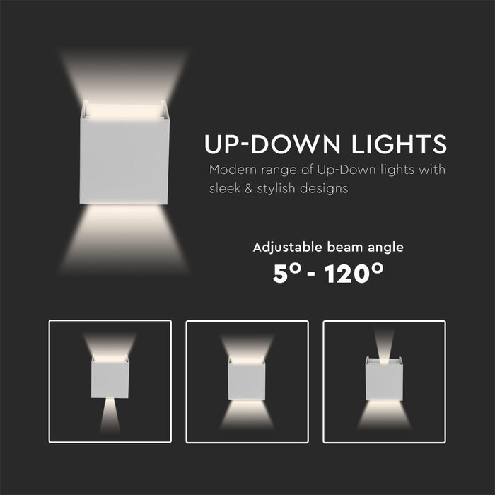 (Lot de 20) Applique Murale LED 5W Chip Bridgelux 4000K Blanc Carré