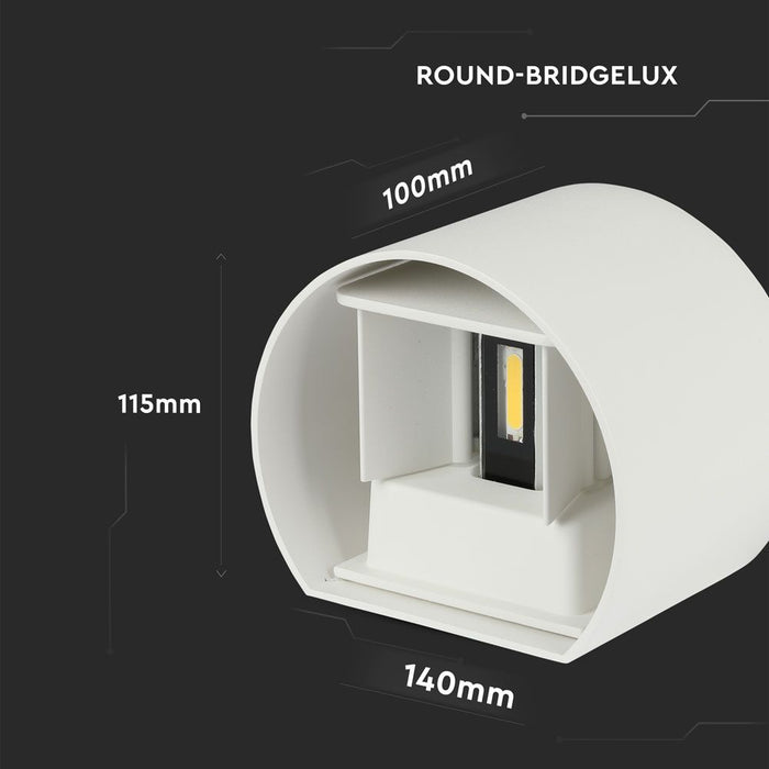 (Lot de 20) Applique Murale LED 5W Chip Bridgelux 4000K Blanc Rond