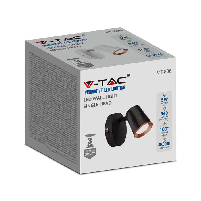 (Lot de 24) Applique Murale LED VT-806 6W 4000K Noir