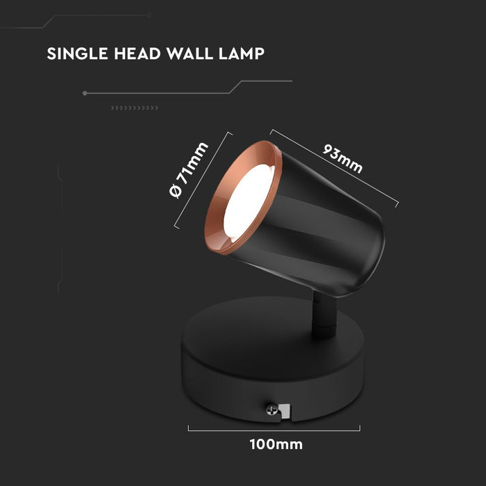 (Lot de 24) Applique Murale LED VT-806 6W 4000K Noir