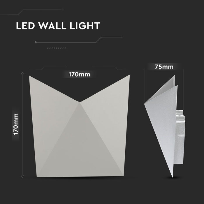 (Lot de 20) Applique Murale LED 5W VT-825 Corps Gris 3000K