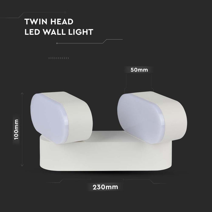 (Lot de 20) Applique Murale LED 10W VT-814 Corps Blanc 3000K