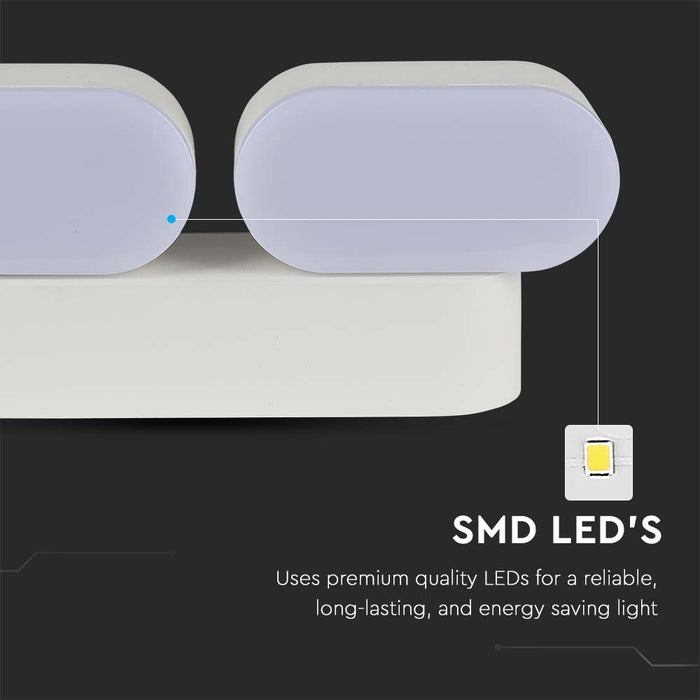 (Lot de 20) Applique Murale LED 10W VT-814 Corps Blanc 3000K