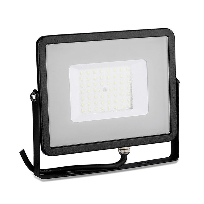 (Lot de 8) Projecteur LED 50W SMD VT-50-1 avec puce Samsung, câble de 1m, 4000K, corps noir et verre gris
