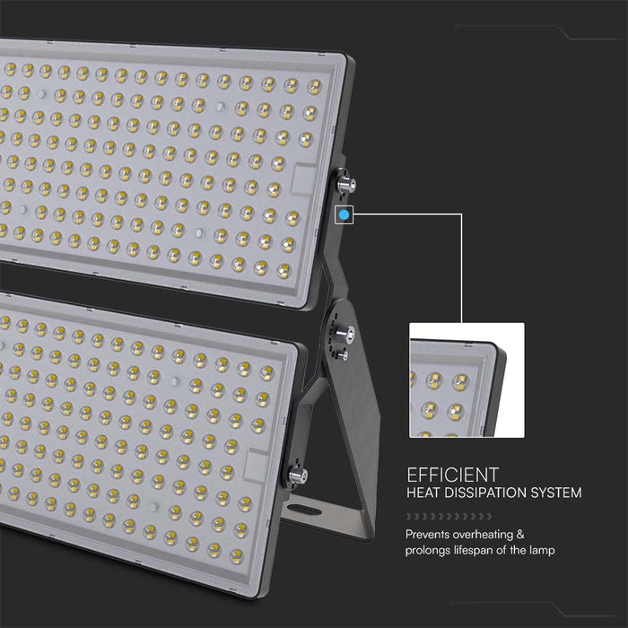 Projecteur LED Ultra Puissant 500W VT-48500 1M Câble 4000K Corps Noir IP65 135LM/W