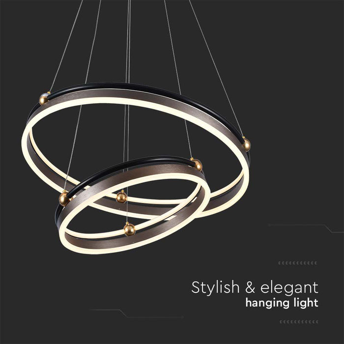 (Lot de 10) Suspension LED 50W Double Anneau 3000K Corps Café
