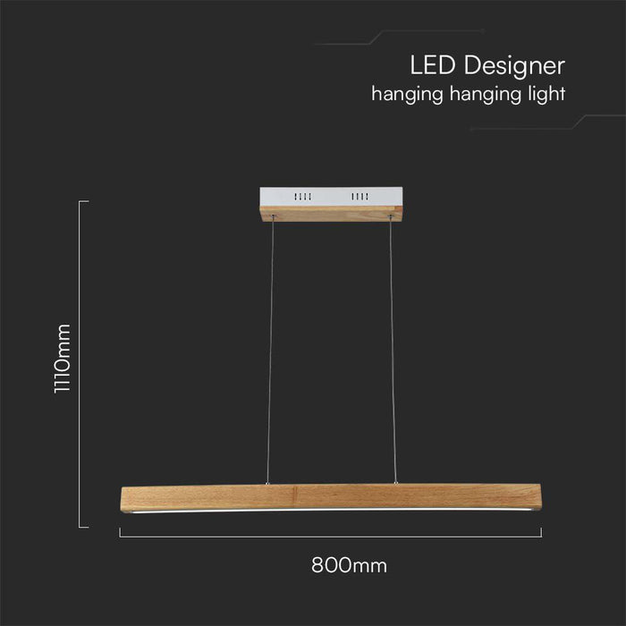(Lot de 10) Suspension LED 12W VT-7582 4000K Corps en Bois