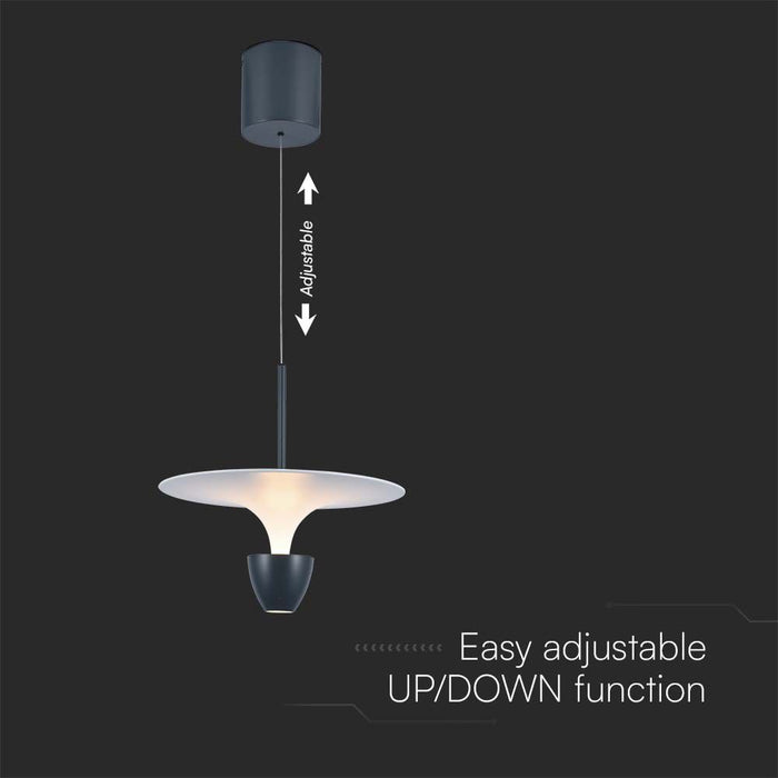 (Lot de 5) Suspension LED 9W VT-7532M 30x320x100cm Blanc Chaud Corps Blanc et Gris