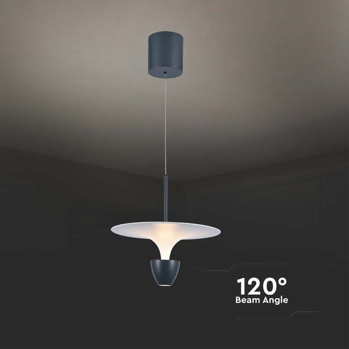 (Lot de 5) Suspension LED 9W VT-7532M 30x320x100cm Blanc Chaud Corps Blanc et Gris