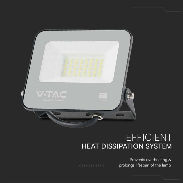 (Lot de 20) Projecteur LED 30W VT-44033 Samsung Chip 1M Fil 3000K Corps Noir Verre Gris 135LM/W
