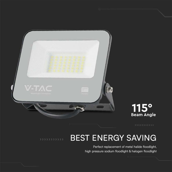 (Lot de 20) Projecteur LED 30W VT-44033 Samsung Chip 1M Fil 3000K Corps Noir Verre Gris 135LM/W