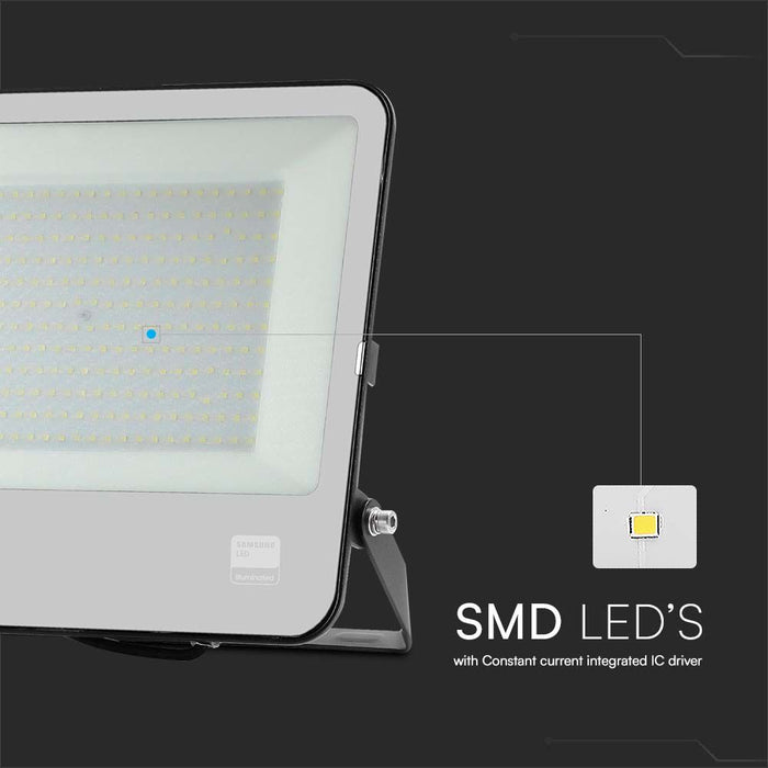 (Lot de 4) Projecteur LED 100W VT-44101 Samsung Chip 1M Fil 6500K Corps Noir Verre Gris 135LM/W