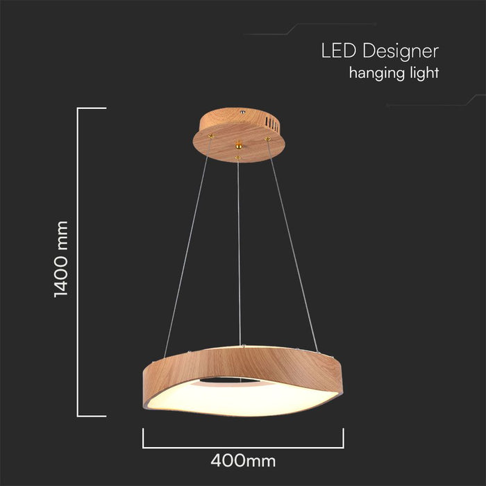 (Lot de 5) Lampe Suspendue LED Designer VT-7973 3000K Bois Peinture+Corps Blanc